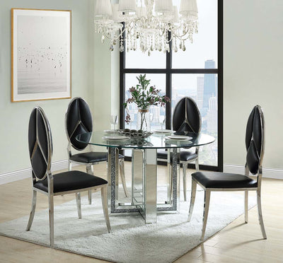 Noralie - Dining Table - Mirrored & Faux Diamonds - Grand Furniture GA