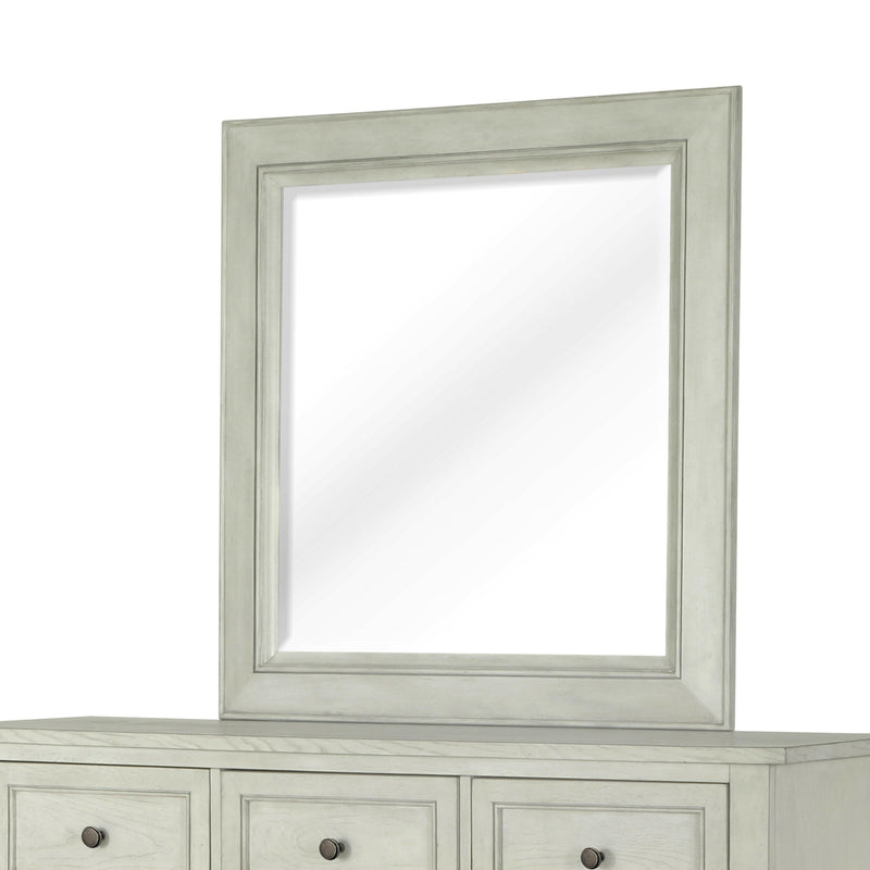 Raelynn - Portrait Concave Framed Mirror - Weathered White.