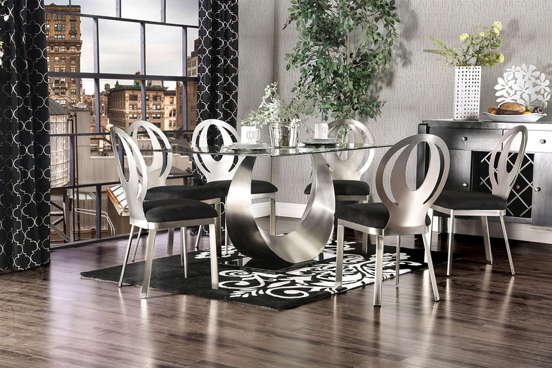 Orla - Dining Table - Silver / Black