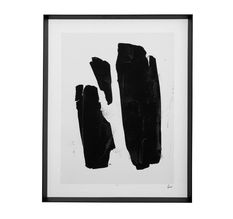 Triple Block Print II - Framed Art - Black