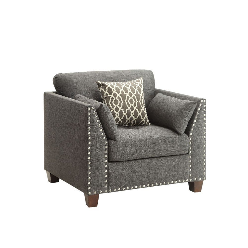 Laurissa - Chair - Light Charcoal Linen - Grand Furniture GA