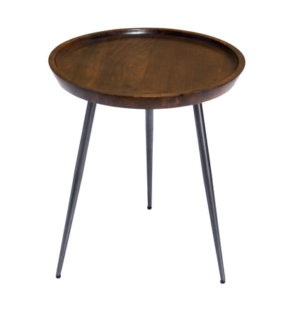 Paul - Accent Table - English Brown / Gunmetal Finish