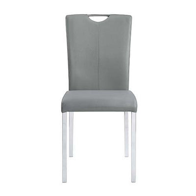 Pagan - Side Chair (Set of 2) - Gray PU & Chrome Finish - Grand Furniture GA