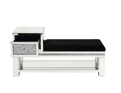 Noralie - Bench - Mirrored & Faux Diamonds - 24" - Grand Furniture GA