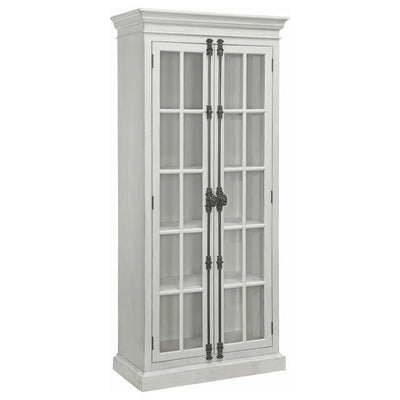 Toni - 2-Door Tall Cabinet - Antique White - Accent Cabinets - Grand Furniture GA