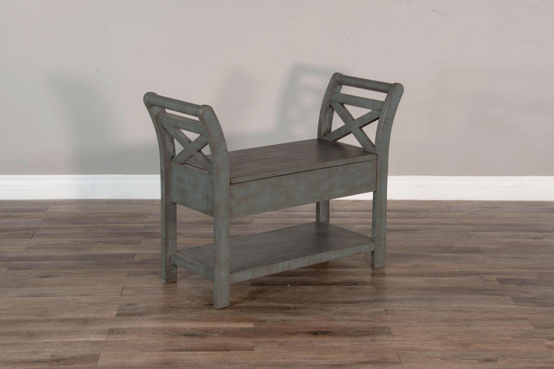 Ranch House - Accent Bench With Storage - Dark Gray / Blue.