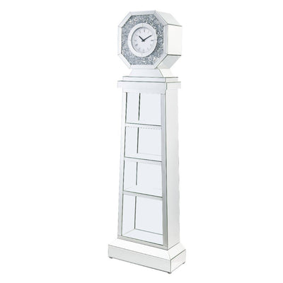 Noralie - Grandfather Clock - Mirrored & Faux Diamonds - 63" - Grand Furniture GA