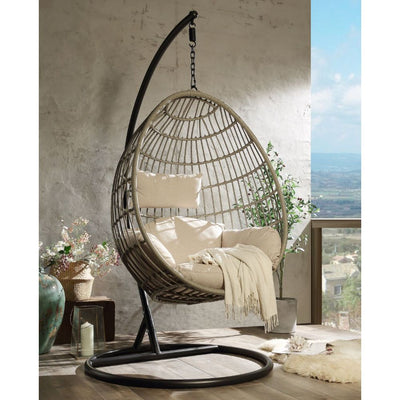 Vasant - Patio Swing Chair - Beige - Grand Furniture GA