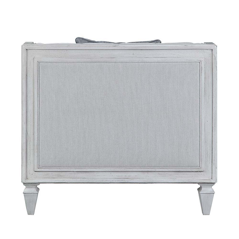 Katia - Chair - Light Gray Linen & Weathered White Finish - Grand Furniture GA