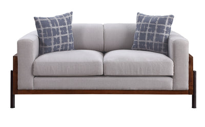 Pelton - Loveseat - Fabric & Walnut - Grand Furniture GA