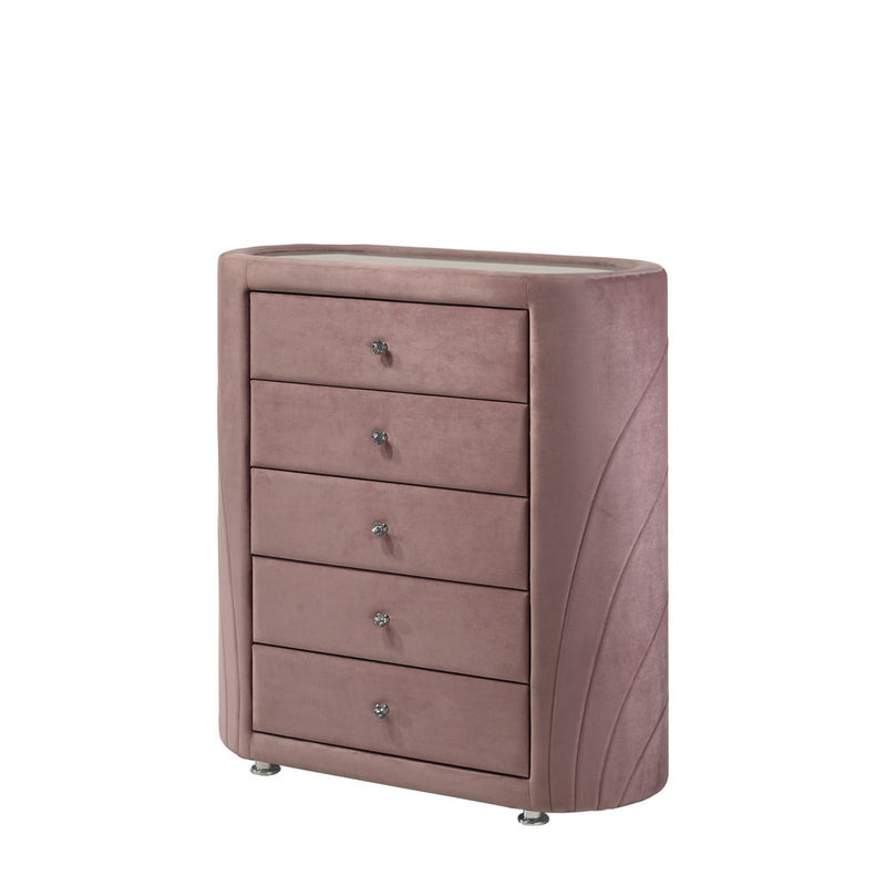 Salonia - Chest - Pink Velvet - Grand Furniture GA