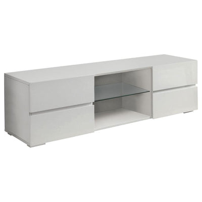 Galvin - 4-Drawer TV Console Glossy - White.