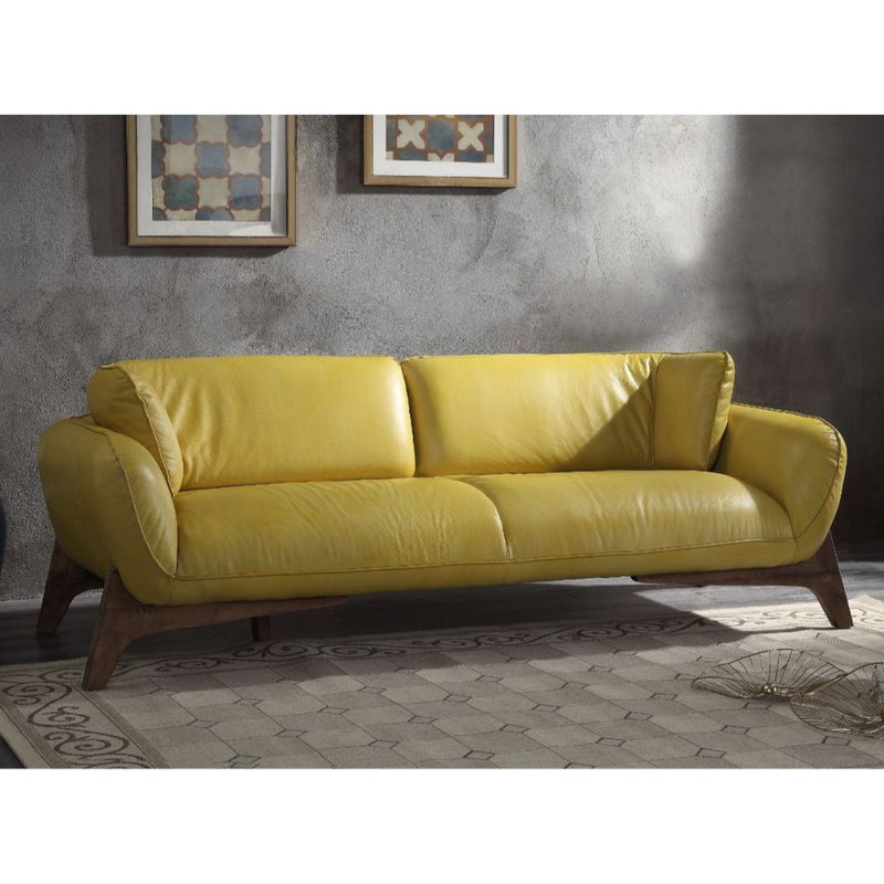 Pesach - Sofa - Mustard Leather - Grand Furniture GA