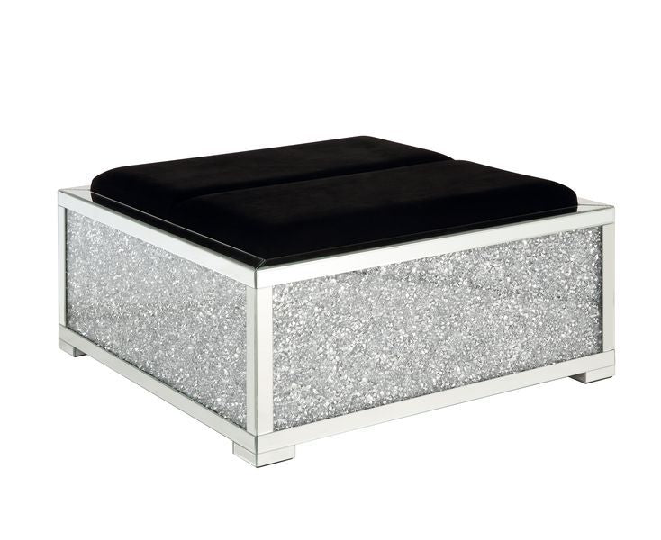 Noralie - Ottoman - Mirrored & Faux Diamonds - Grand Furniture GA