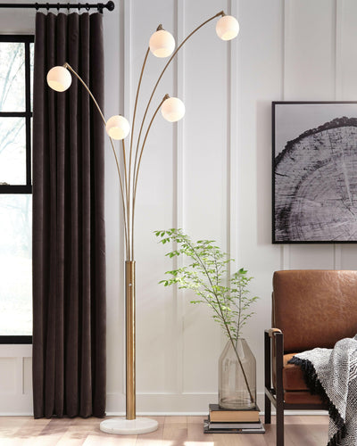 Taliya - Champagne / White - Metal Arc Lamp.