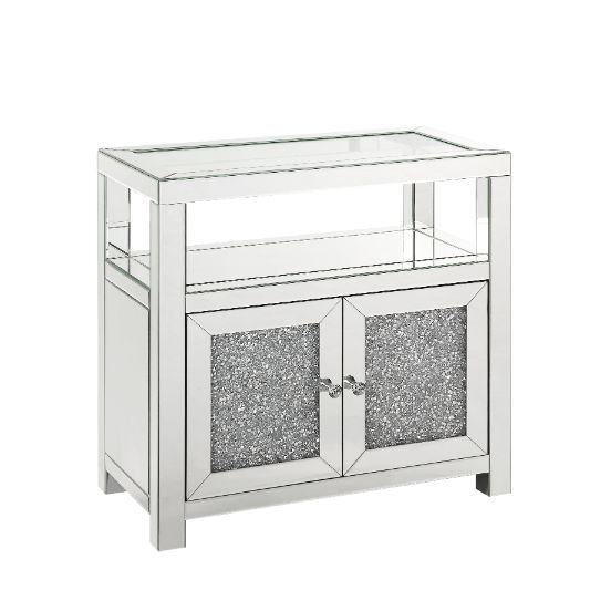 Noralie - Cabinet - Clear Glass, Mirroed & Faux Diamonds - Grand Furniture GA