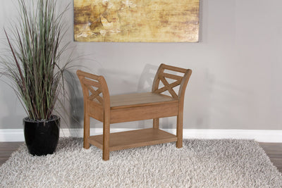 Doe Valley - Accent Bench With Storage - Light Brown.