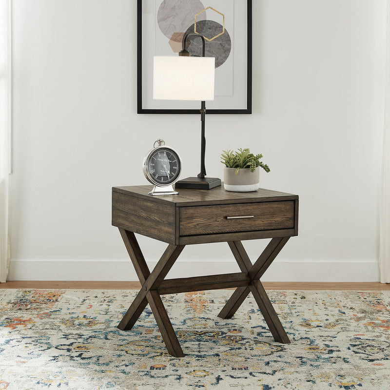 Lennox - Drawer End Table - Dark Brown