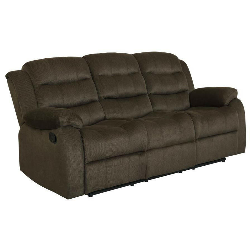 Rodman - Pillow Top Arm Motion Sofa - Olive Brown - Reclining Sofas - Grand Furniture GA