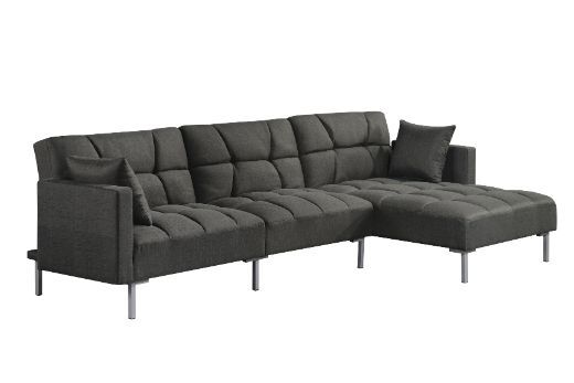 Duzzy - Sectional Sofa - Dark Gray Fabric.