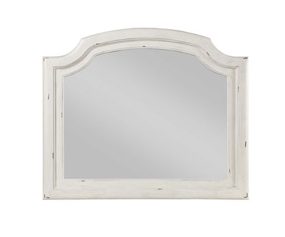 Jaqueline - Mirror - Light Gray Linen & Antique White Finish - Grand Furniture GA