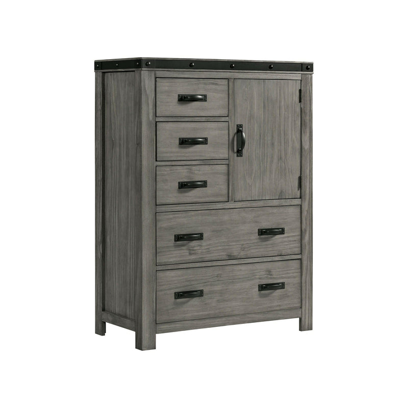 Wade - 5-Drawer Gentlemans Chest - Black Finish - Gentleman’s Chests - Grand Furniture GA