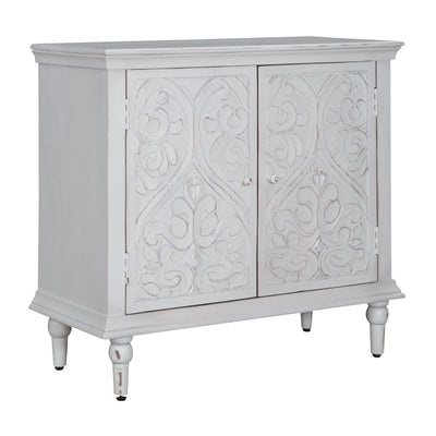 French Quarter - 2 Door Accent Cabinet - White.