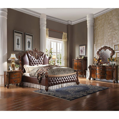 Vendome II - Queen Bed - PU & Cherry - Grand Furniture GA
