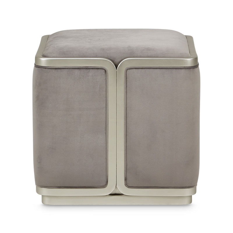 Linea - Ottoman - Gray Pearl/SilverMist