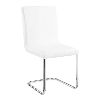 Palton - Side Chair (Set of 2) - White PU & Chrome Finish - Grand Furniture GA