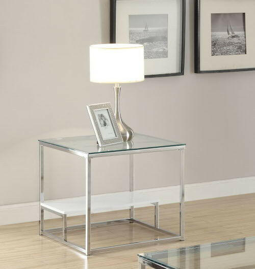 Ruben - End Table - Chrome & Clear Glass - Grand Furniture GA