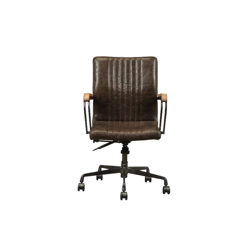 Joslin - Executive Office Chair - Distress Chocolate Top Grain Leather - Grand Furniture GA