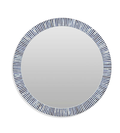 Radial - Bone Wall Mirror - Light Blue - Wall Mirrors - Grand Furniture GA