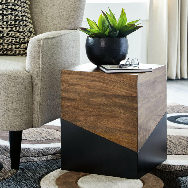 Trailbend - Brown / Gunmetal - Accent Table.