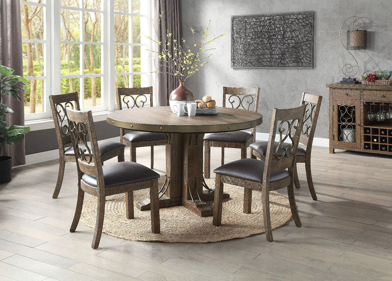 Raphaela - Dining Table - Weathered Cherry Finish - 30" - Grand Furniture GA