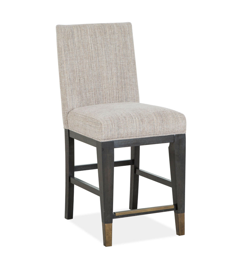 Ryker - Counter Chair With Upholstered Seat And Back (Set of 2) - Nocturn Black.