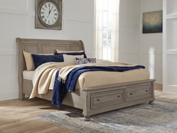 Lettner - Light Gray - Queen Storage Footboard