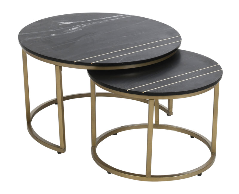 Kyle - Nesting Cocktail Table (Set of 2) - Black / Gold