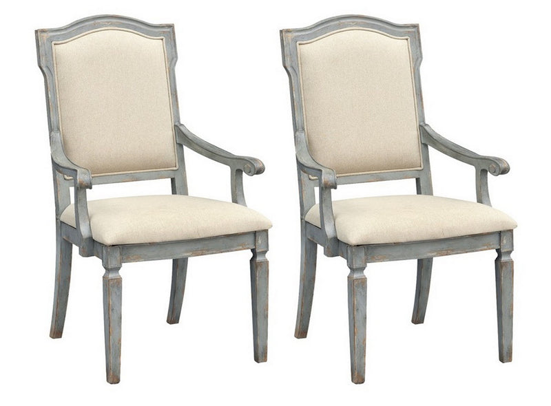 Monaco - Upholstered Dining Arm Chairs (Set of 2) - Two Tone