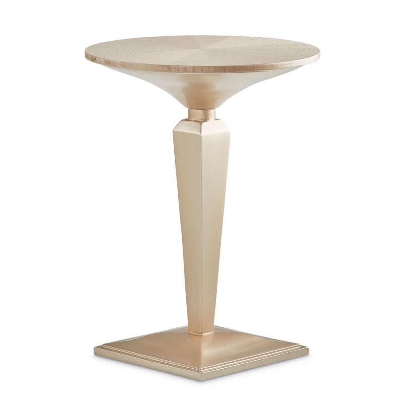 Malibu Crest - Round Pedestal Tea Table - Chardonnay