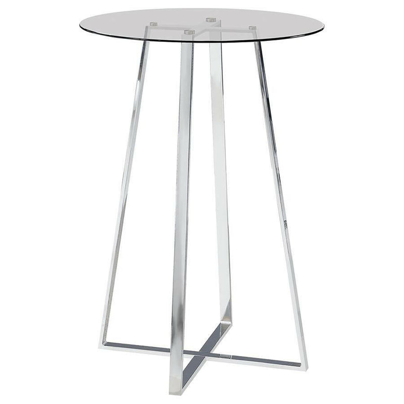 Zanella - Glass Top Bar Table - Chrome.