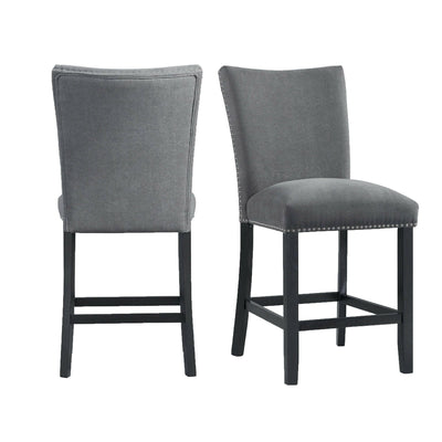 Tuscany - Counter Height Side Chair (Set of 2) - Charcoal - Chair Sets - Grand Furniture GA