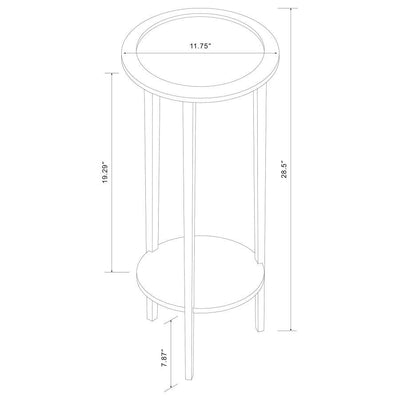 Kirk - 1-Shelf Round Wood Plant Stand Side Table - Espresso