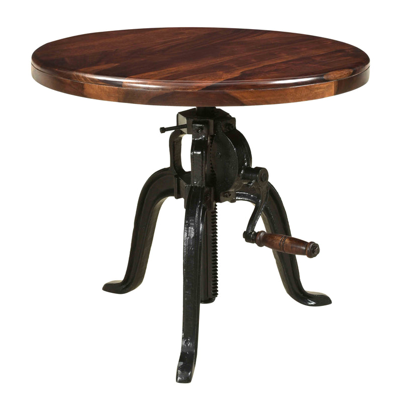 Manchester - Adjustable Round Accent Table - Brown