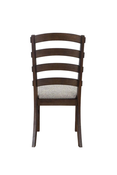 Pascaline - Side Chair (Set of 2) - Gray Fabric, Rustic Brown & Oak Finish - Grand Furniture GA