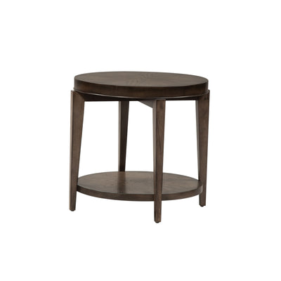 Penton - Round End Table - Dark Brown