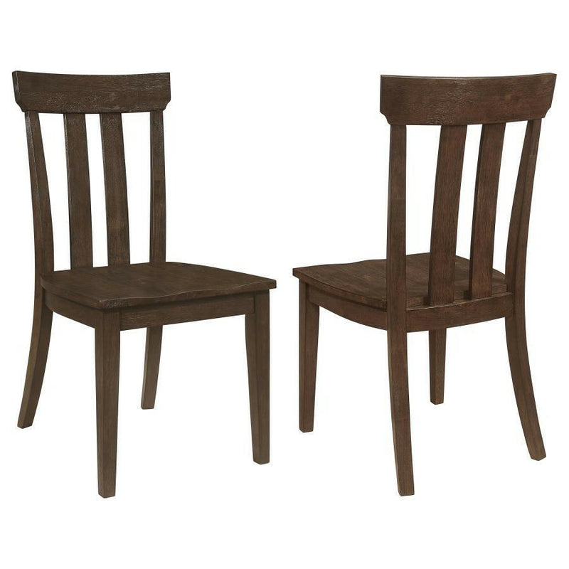 Reynolds - Slat Back Dining Side Chair - Brown Oak (Set of 2) - Counter Chairs - Grand Furniture GA