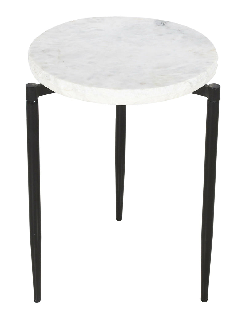 Rosetta - Accent Table - Black / White Marble