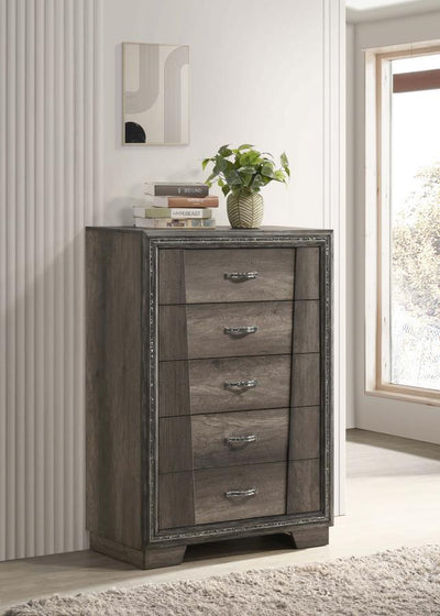 Janine - 5-Drawer Chest - Gray