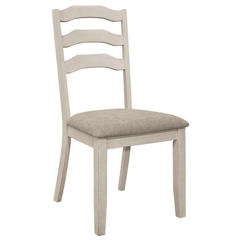 Ronnie - Ladder Back Padded Seat Dining Side Chair (Set of 2) - Khaki And Rustic Cream - Side Chairs - Grand Furniture GA